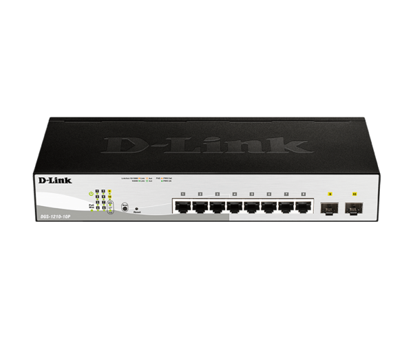 D-Link DGS-1210-10P 8-Port Gigabit Smart Managed PoE Switch+2SFP